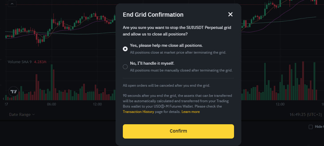 Binance futures closing a grid